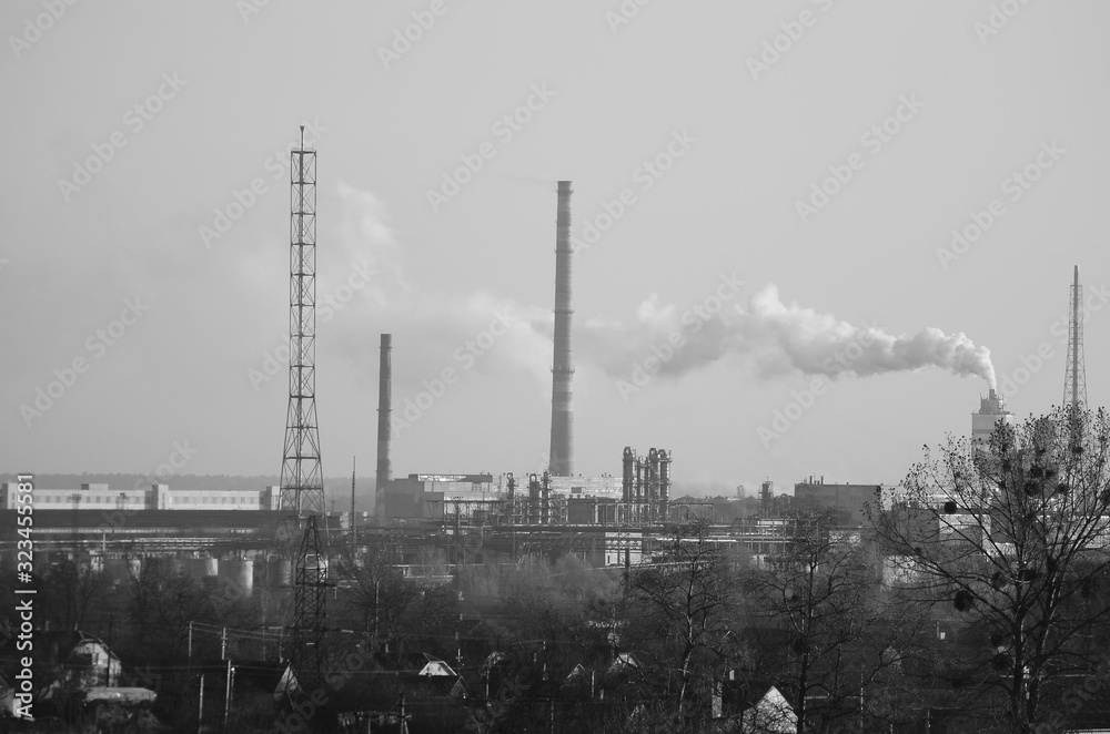 Fototapeta premium Oil refinery. Equipment for primary oil refining