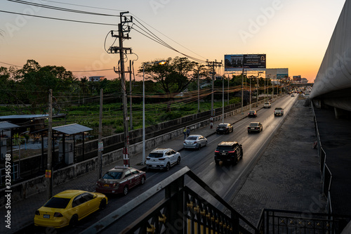 People back home as sunset