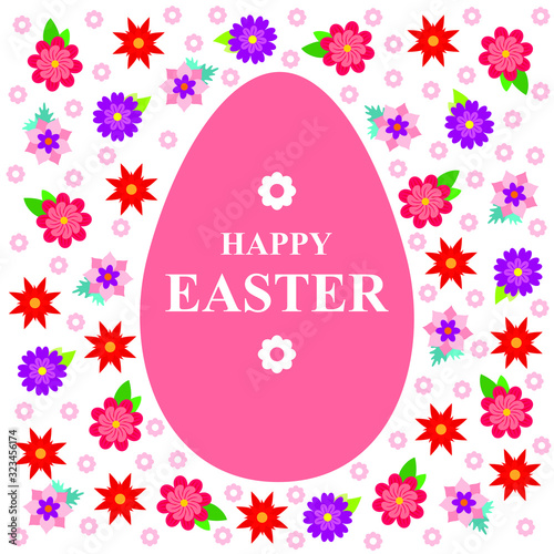 Easter card with flowers