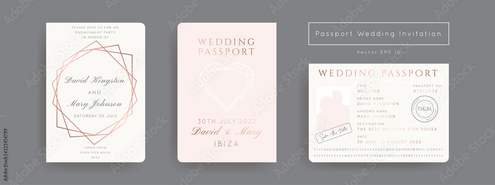 Fototapeta premium Destination Wedding Pass Vector
