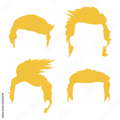 Set of Men s Hair Trump Style Wind