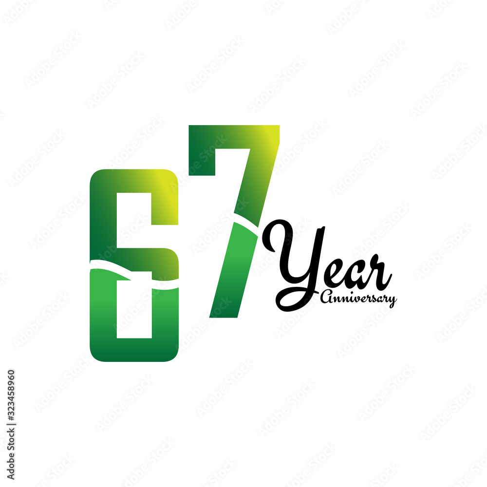 67 Years Anniversary Celebration Logo Vector Template Design Illustration 67 Years Anniversary Celebration Logo Vector Template Design Illustration