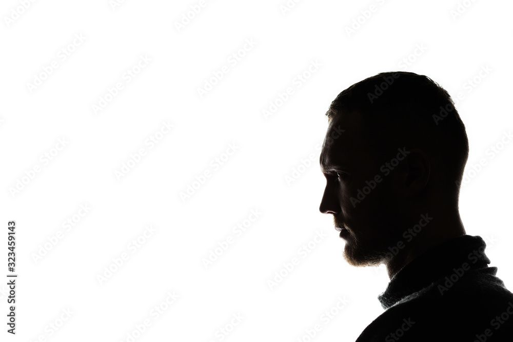 portrait of a man side view, effect of backlight, portrait of a man side view, effect of backlight,