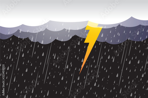 Lightning storm, clouds and storm