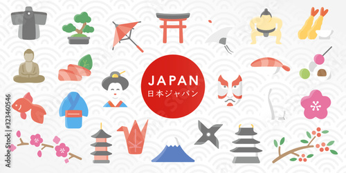 Japanese Traditional Culture Vector Elements , Banner and Wallpaper