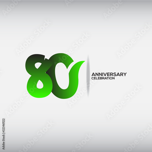 80 Years Anniversary Celebration Logo Vector Template Design Illustration