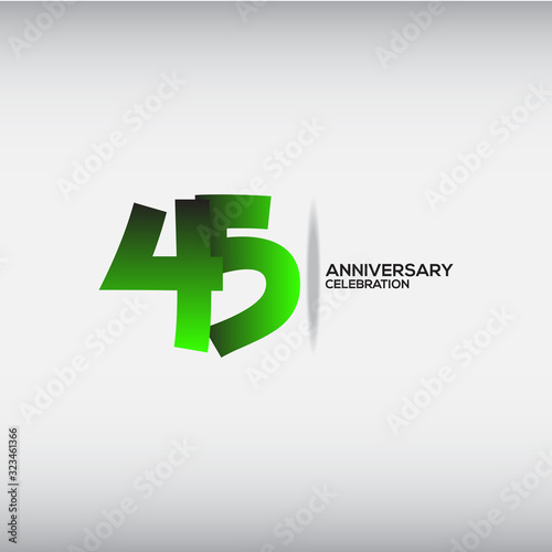 45 Years Anniversary Celebration Logo Vector Template Design Illustration