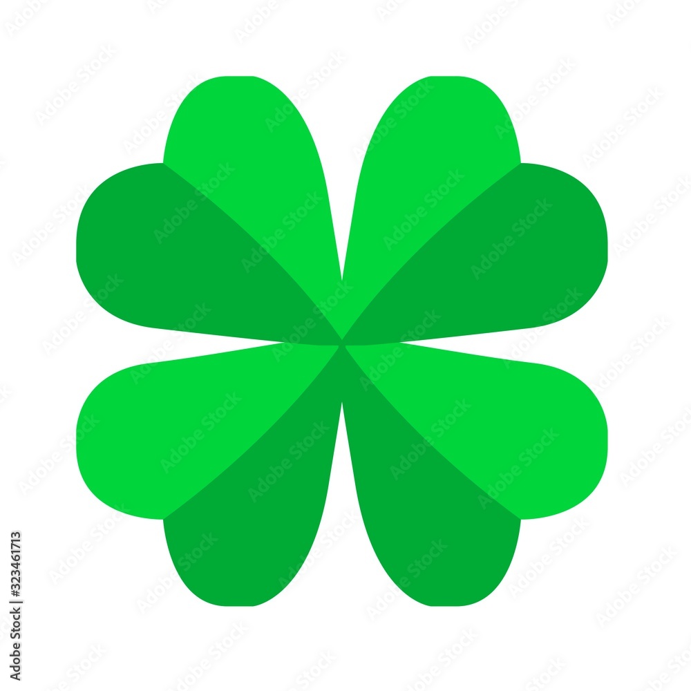Four leaf clover icon isolated on white background. Symbol of luck and fortune clover with four petals. Vector illustration Four leaf clover icon isolated on white background. Symbol of luck and fortune clover with four petals. Vector illustration