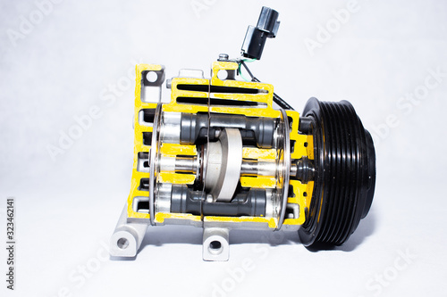 Cutted car air conditioning compressor