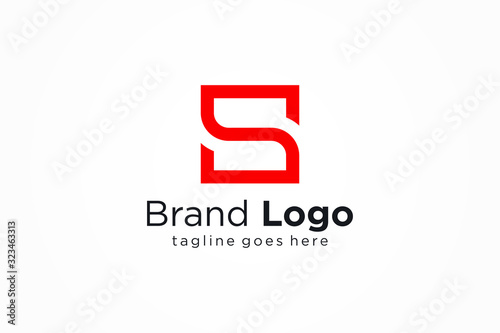 Simple Letter S Square Logo. Flat Vector Logo Design Template Element