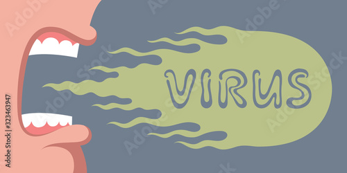 Concept of viral infection transmitted by airborne droplets