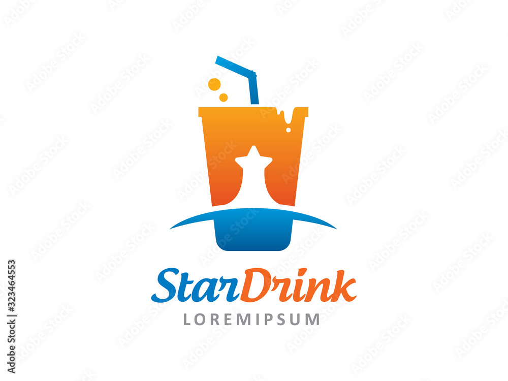 Star drink logo template design, icon, symbol