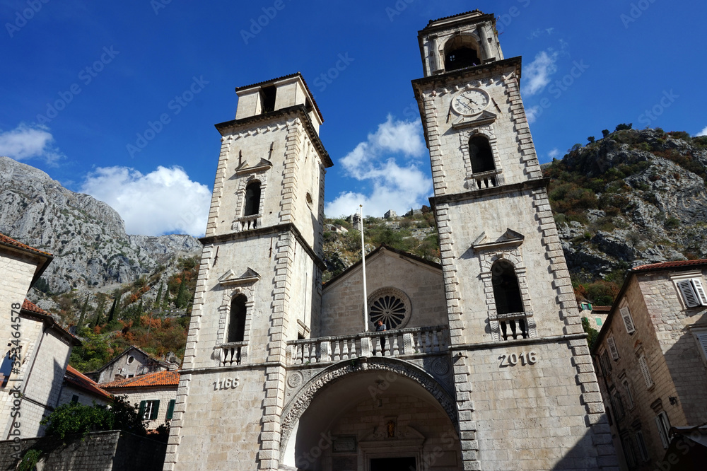 Kotor, Montenegro - 7th October 2017 : Historical Castle and architecture in Kotor, Montenegro