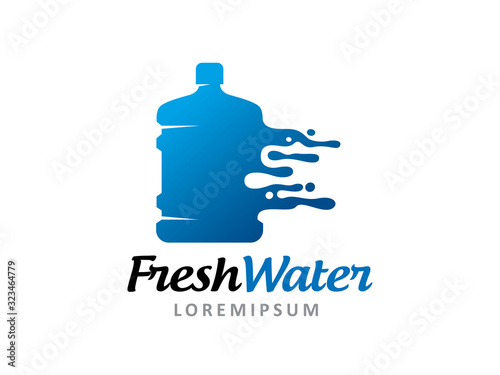Water gallon logo template design, icon, symbol
