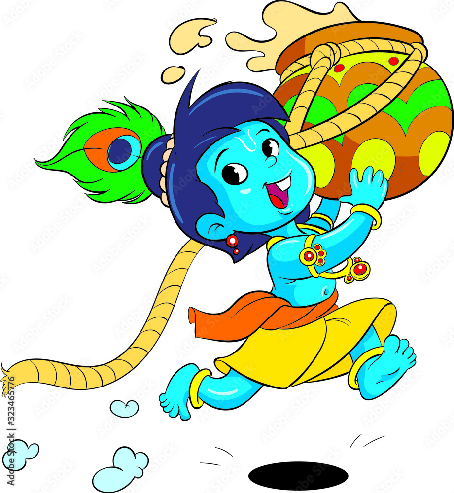 Fototapeta premium Little krishna running