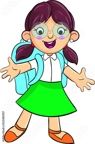 little girl cartoon style