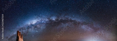 Milchstraße über der Mano del Desierto bei Antofagasta Chile photo