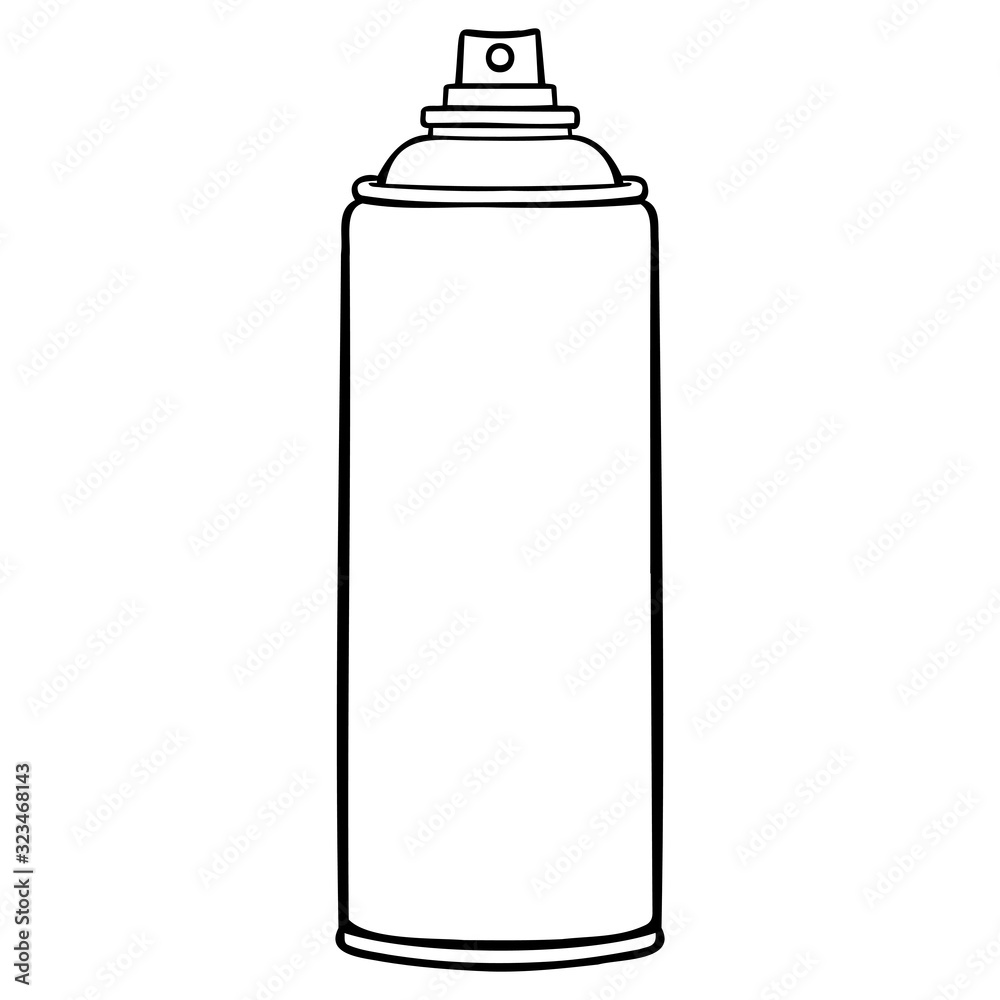 monochrome outline drawing of a spray can. vector, illustration, isolated. monochrome outline drawing of a spray can. vector, illustration, isolated.