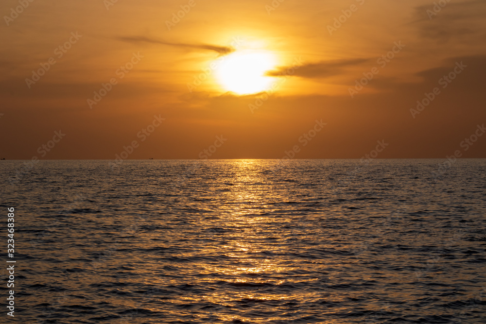 sunset over sea in Thailand