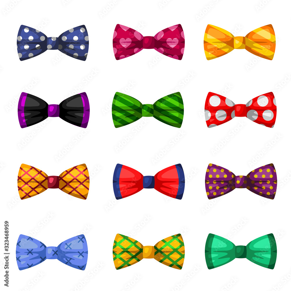 Collection of elegant bow ties, trendy neckties Collection of elegant bow ties, trendy neckties