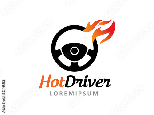 Hot driver logo template design, icon, symbol