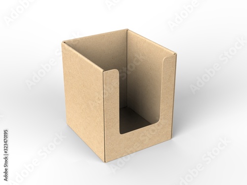 Blank counter top product display for mock up and branding. 3d render illustration.