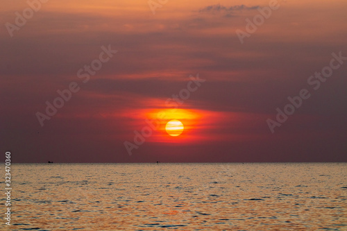 sunset over sea in Thailand