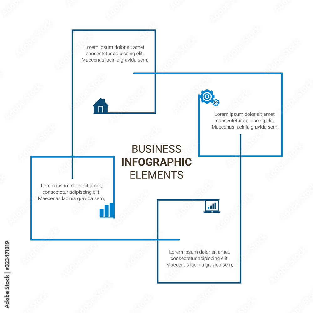 vector abstract  thin line infographic elements. Business infographics