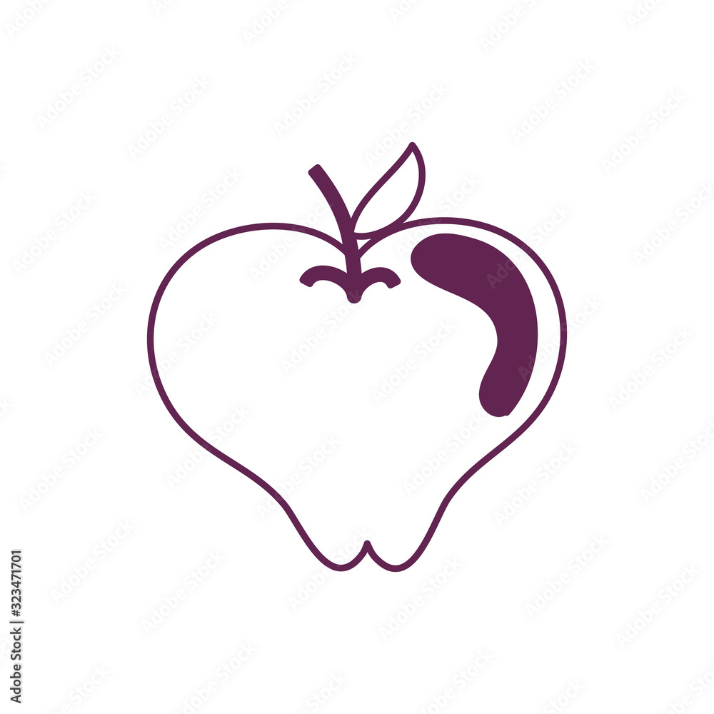 fresh apple fruit isolated icon