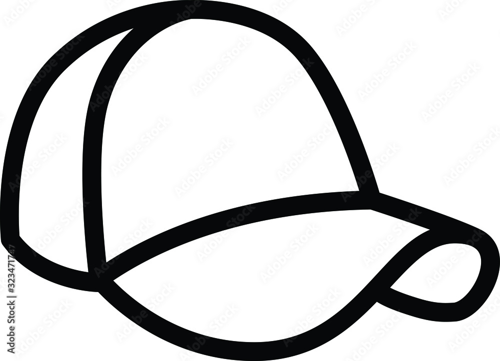 Cap icon, vector line illustration Cap icon, vector line illustration