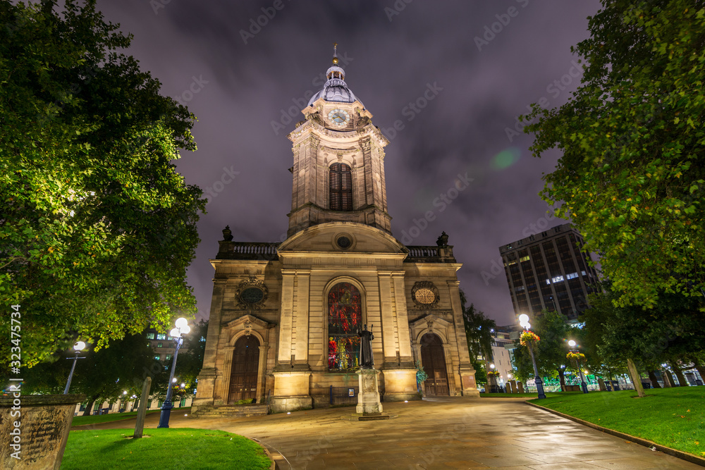 St. Philip's cathedral in Birmingham at night St. Philip's cathedral in Birmingham at night
