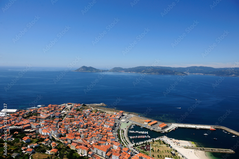  Aerial view Porto do Son in La Coruña, Galicia