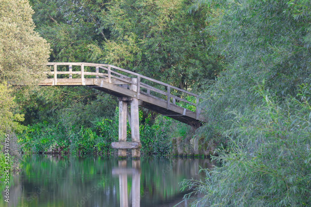 Wooden bridge over the Upper River Thames