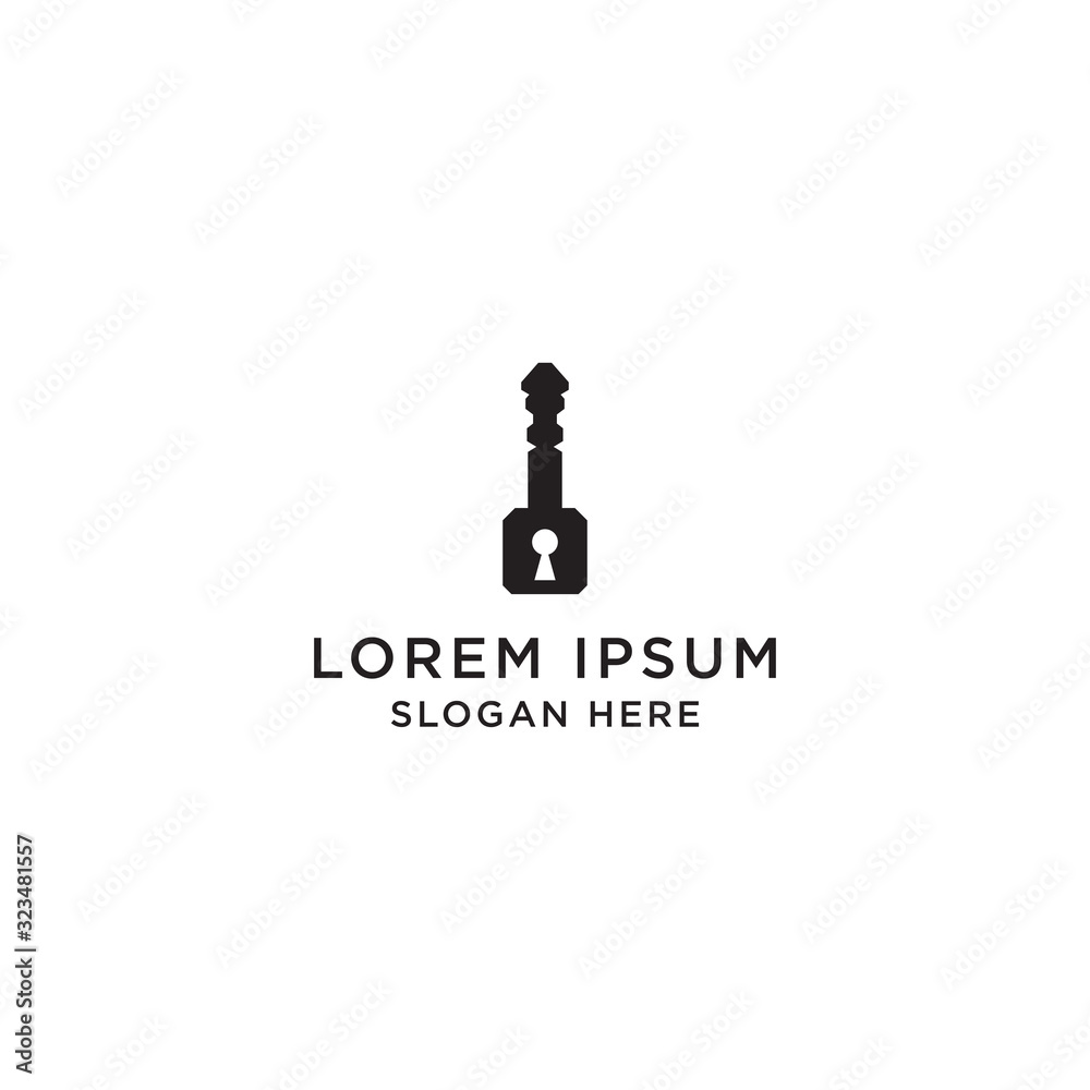 Fototapeta premium Logo Design key icon, Security symbol for website design Vector Illustration Template