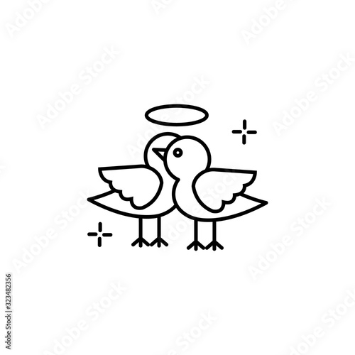 birds illustration line icon on white background
