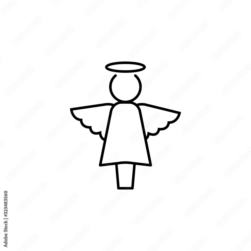 souvenir angel line icon on white background souvenir angel line icon on white background