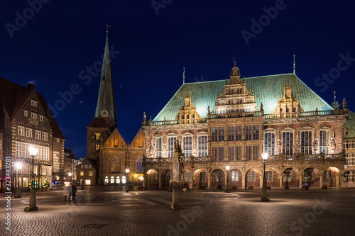 Photography Der Marktplatz in Bremen mit dem Rathaus