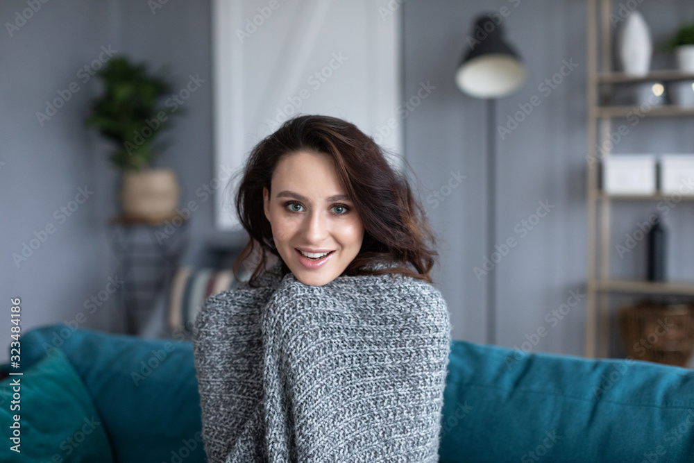 Girl in a plaid indoors. Girl in a plaid indoors.