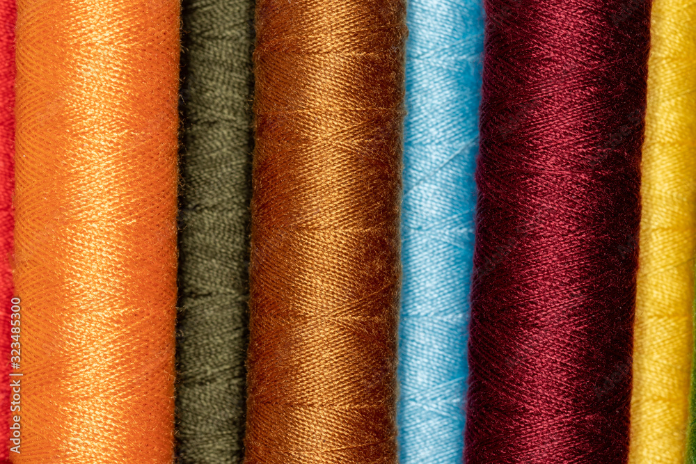 Vertical cones with colored sewing thread Vertical cones with colored sewing thread