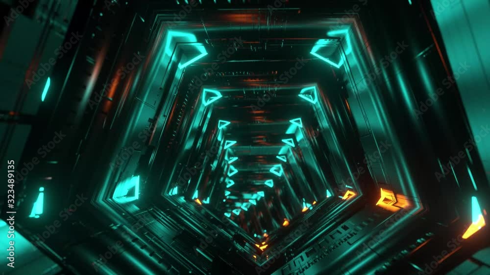 Tunnel tech lumineux vide