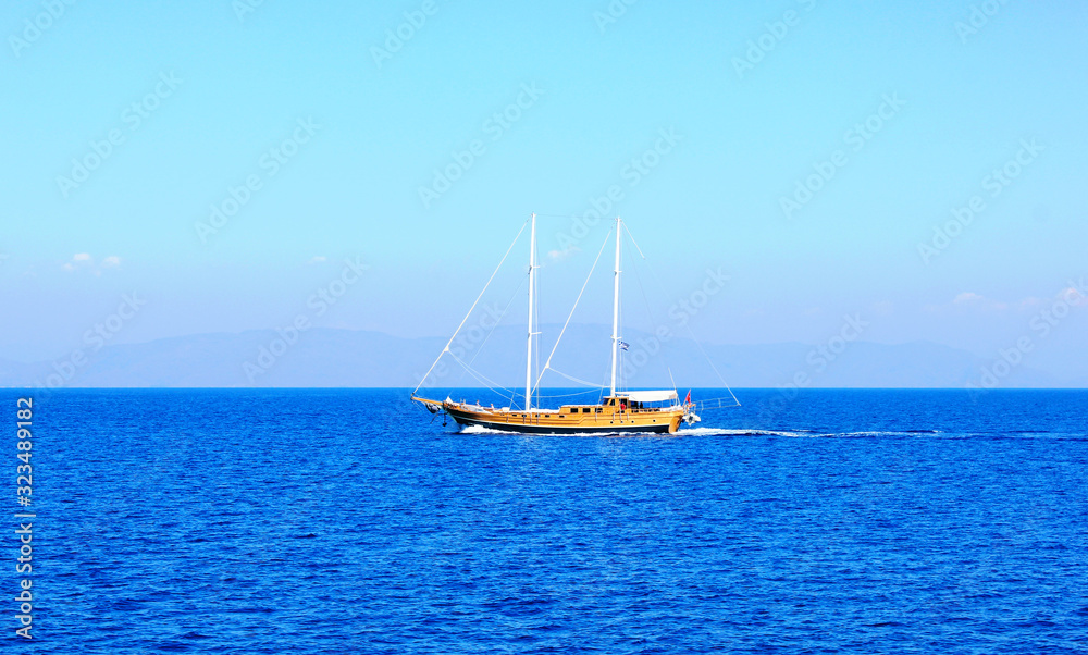 Sailing Yacht in the Sea without Sail