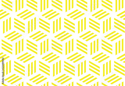 Abstract geometric pattern. A seamless vector background. White and yellow ornament. Graphic modern pattern. Simple lattice graphic design