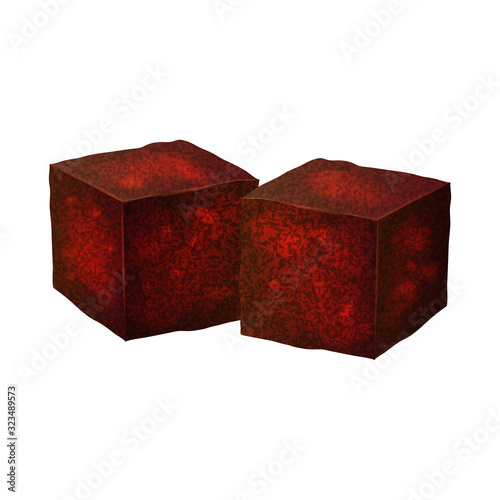 Realistic 3d Detailed Charcoal Cubes for Hookah Pipe. Vector