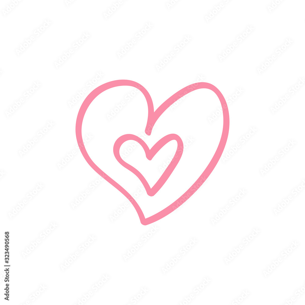 Heart on white. Abstract heart on isolated background. Love symbol