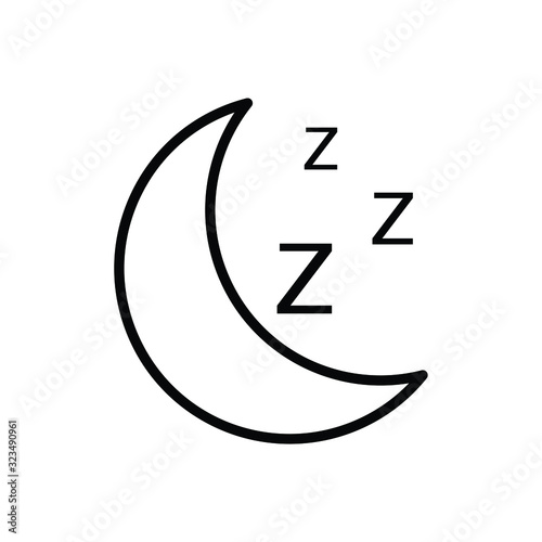 Naklejka sen ikona księżyc znak spanie symbol wektor