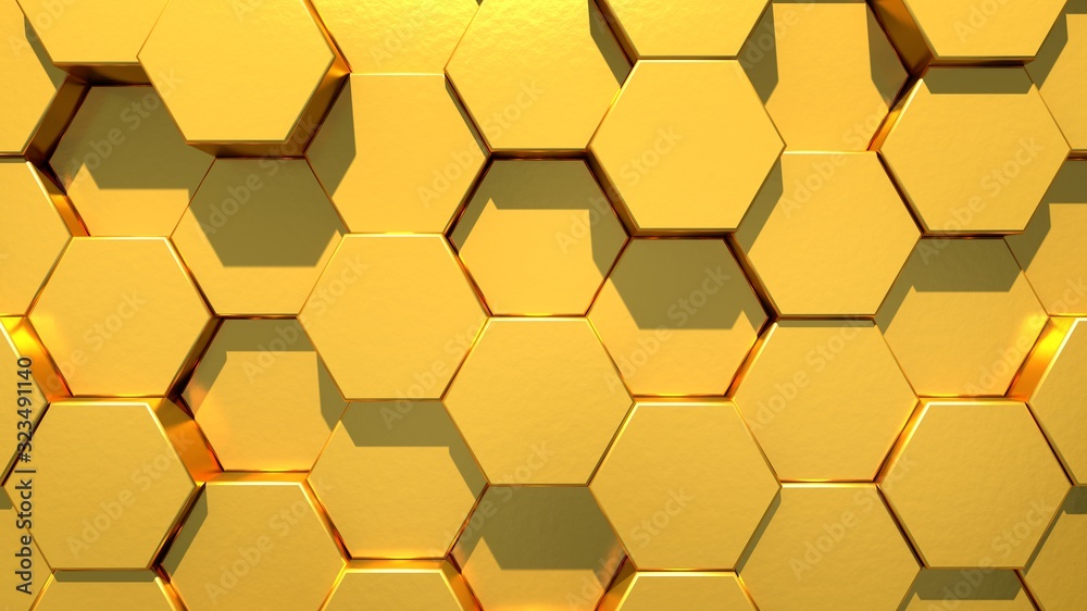 Abstract geometric honey gold hexagone background. Golden geometric surface background. Abstract geometric honey gold hexagone background. Golden geometric surface background.
