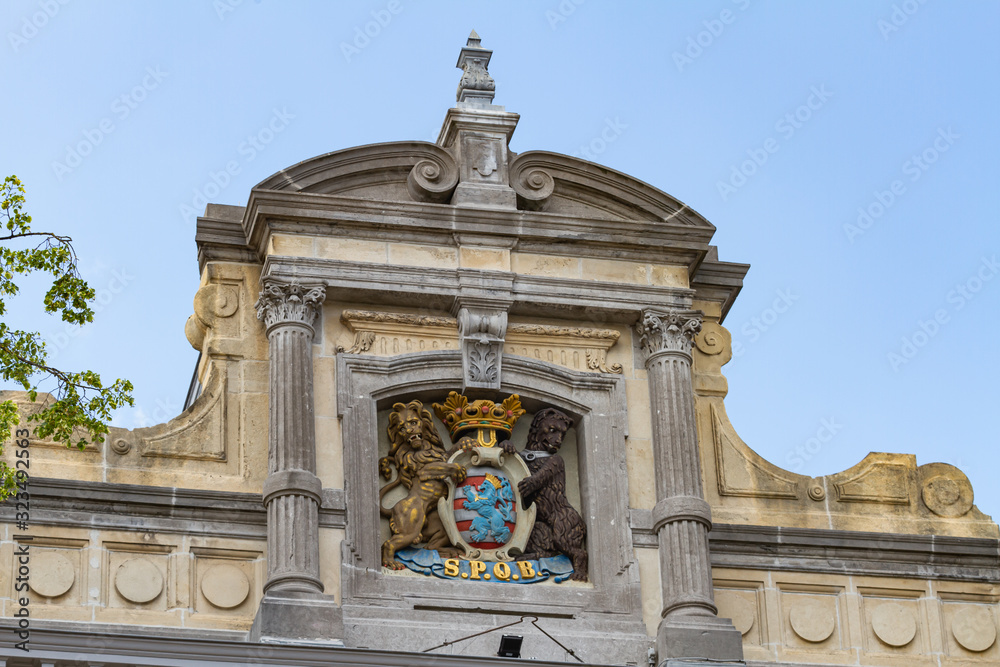 Two lions emblem of Bruges, Belgium