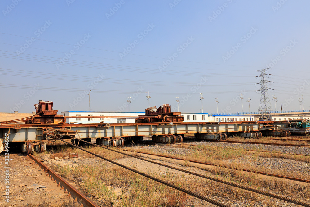 Fototapeta premium transition carriage in a shipyard, Luannan County, Hebei Province, China