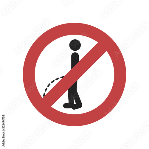 No peeing sign on white background.vector illustration.