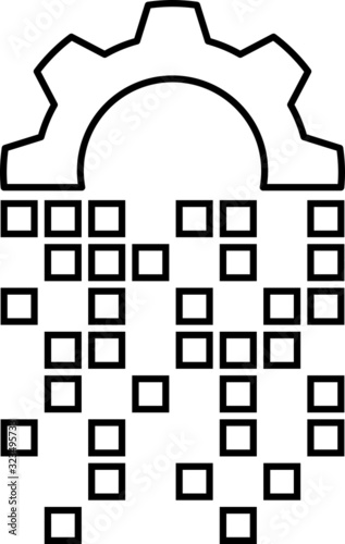 ERP system icon, vector illustration